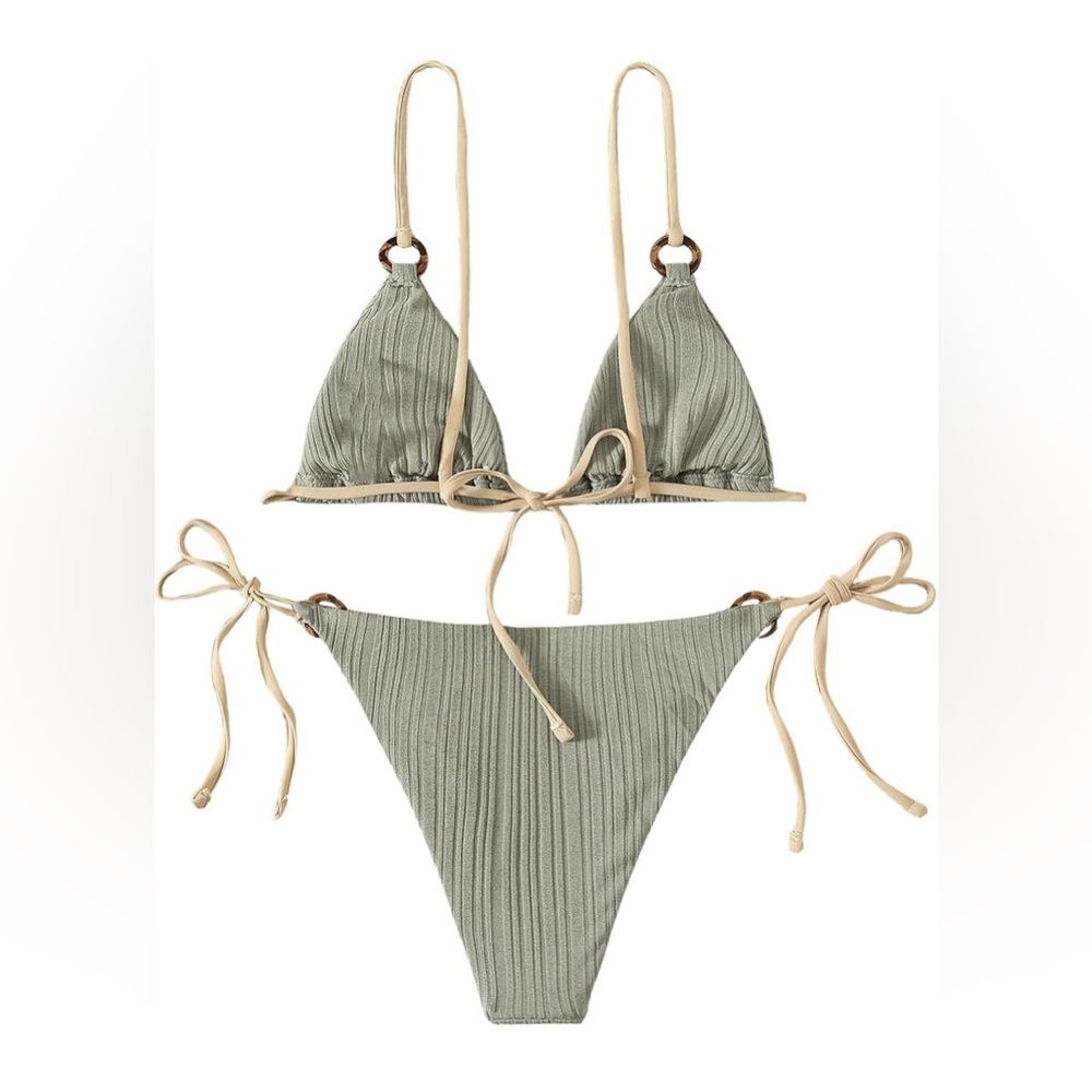 SOLY HUX Bikini Sets for Women 2 Piece Swimsuit Sexy High Cut Spaghetti Strap - Picture 2 of 6